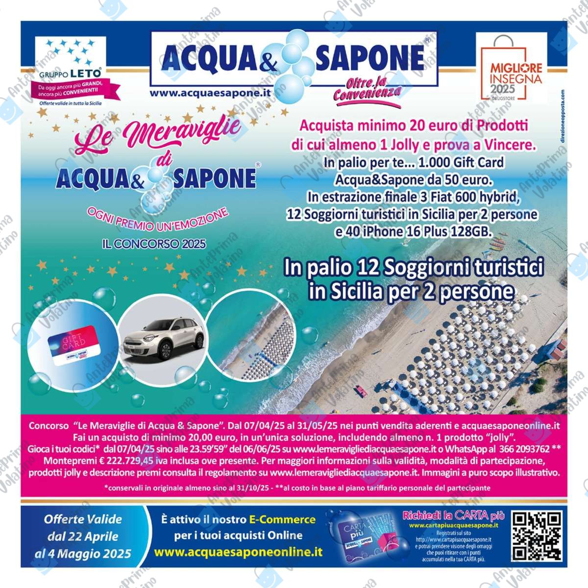 Volantino Acqua e Sapone Sicilia dal 22 aprile 2025