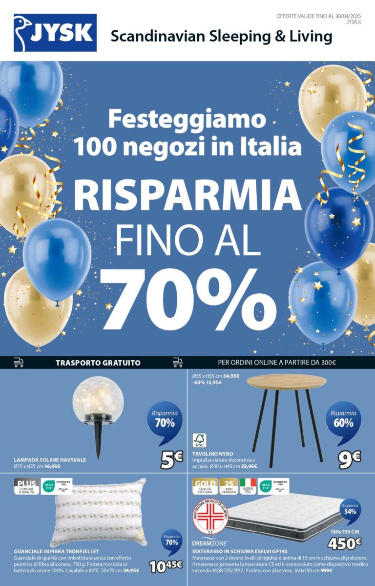 Volantino JYSK dal 10 aprile 2025