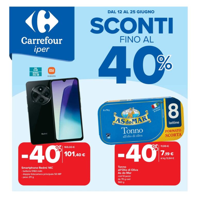 Volantino Carrefour Iper dal 12 giugno 2025