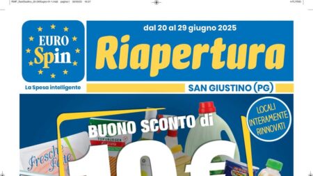 Volantino Eurospin Riapertura San Giustino dal 20 giugno 2025