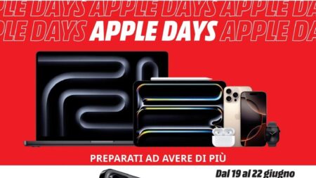 Volantino MediaWorld Apple Days dal 19 giugno 2025